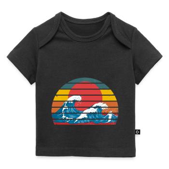The great wave off Kanagawa retro - Baby Premium Organic T-shirt - black - Front