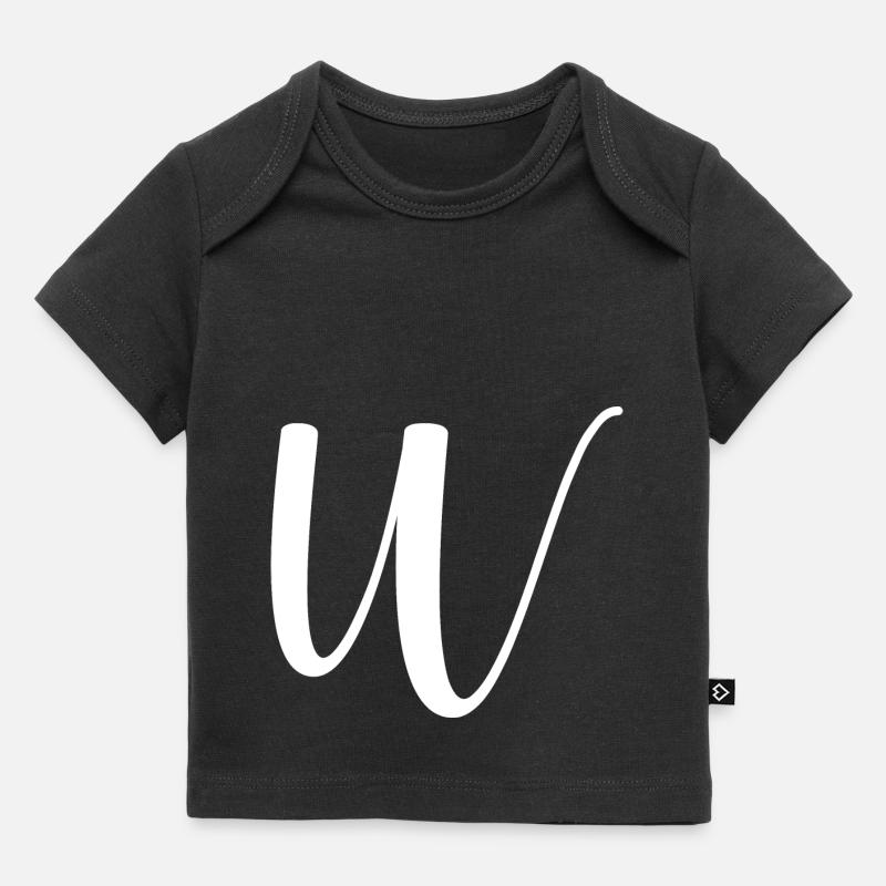 Calligraphie, initiale W - T-shirt Premium bébé bio - noir