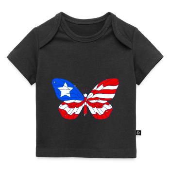 PR Flag Butterfly Heritage Puerto Rico - Baby Premium Organic T-shirt - black - Front
