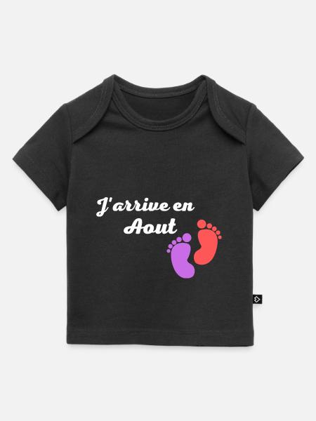 J arrive en aout - T-shirt Premium bébé bio - noir