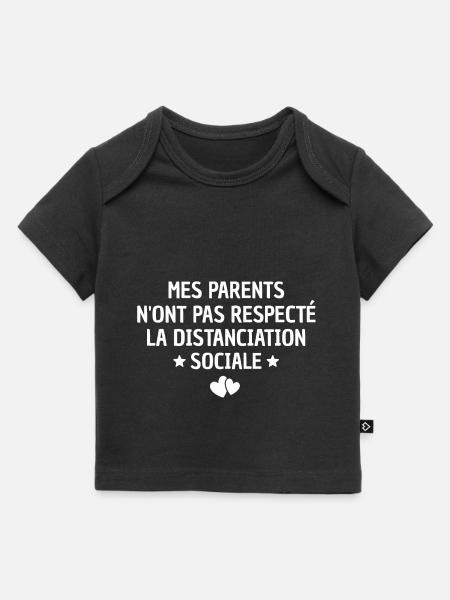 expessions bébé / distanciation sociale - T-shirt Premium bébé bio - noir