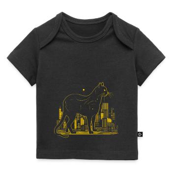 Cat Big City Yellow Cadeau - T-shirt Premium bébé bio - noir - Devant