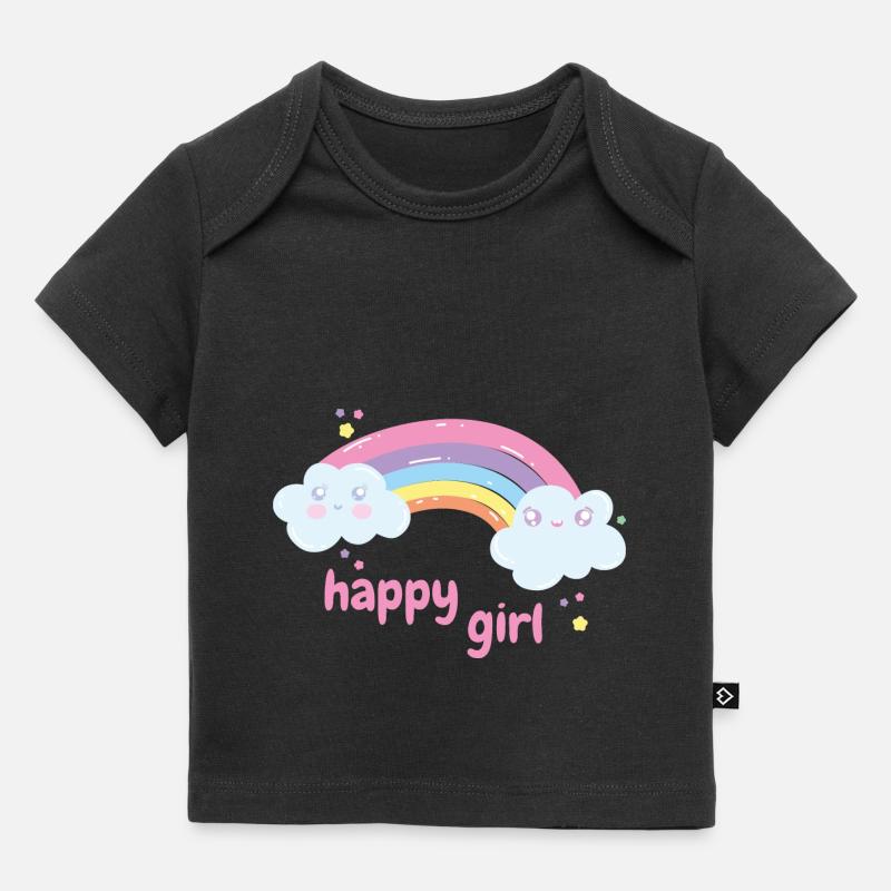 Fille heureuse - T-shirt Premium bébé bio - noir