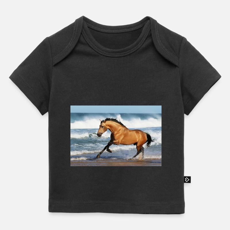 Pferde - Baby Premium Organic T-Shirt - Schwarz