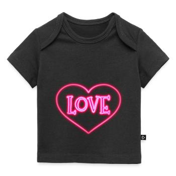 Neon Love Heart - Baby Premium Organic T-shirt - black - Front