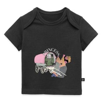 princesse, princes gitans mère et enfant peinture à la main - T-shirt Premium bébé bio - noir - Devant