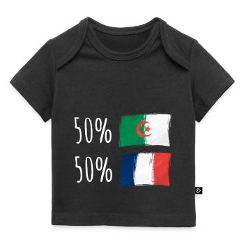 Moitié Français / Moitié algérien - T-shirt Premium bébé bio - noir - Devant