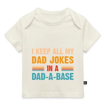I keep all my dad jokes in a dad a base - T-shirt Premium bébé bio - marine foncé - Devant