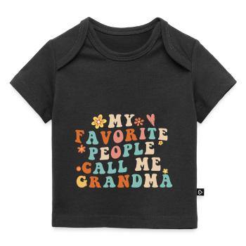Mes gens préférés m’appellent Grand-mère Fête des mères - T-shirt Premium bébé bio - noir - Devant