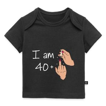 J’ai 40 ans + 1 majeur J’ai 40 ans et plus, - T-shirt Premium bébé bio - noir - Devant