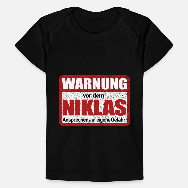 Niklas Name Lustiges Warnschild Baby Premium Organic T-Shirt