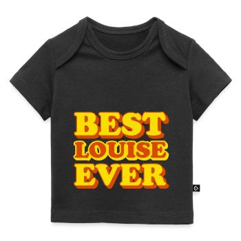 Cadeau amusant avec prénom Louise - T-shirt Premium bébé bio - noir - Devant
