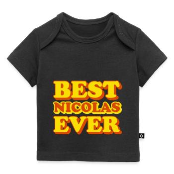 Nicolas Vorname Lustiges Geschenk - Baby Premium Organic T-Shirt - Schwarz - Vorne