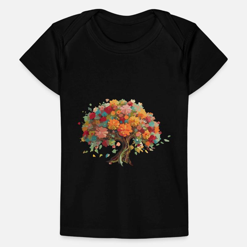 Baum-Bonsai bunt mit Laubblättern Baby Premium Organic T-Shirt