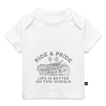 CONDUITE ET FIERTÉ, LA VIE EST MEILLEURE SUR DEUX ROUES - T-shirt Premium bébé bio - marine foncé - Devant