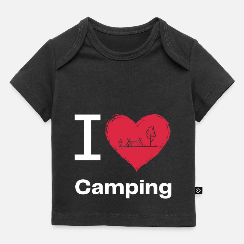 J’ADORE le camping - T-shirt Premium bébé bio - noir