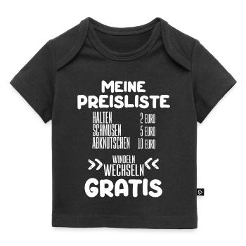 Windeln Preisliste Gratis Wechseln Schmusen Baby - Baby Premium Organic T-Shirt - Schwarz - Vorne