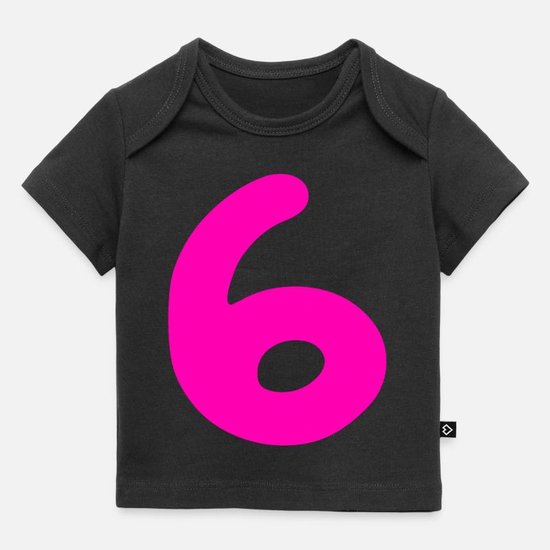 6 ans anniversaire rose - T-shirt Premium bébé bio - noir