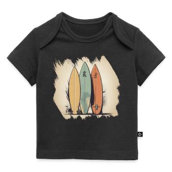 Surfbrett Supboard SUP Strand tropisch Meer Palme - Baby Premium Organic T-Shirt - Schwarz - Vorne