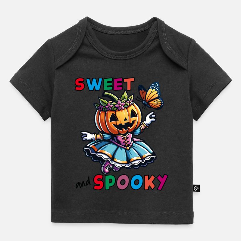 Mignonne princesse d’Halloween avec papillon - T-shirt Premium bébé bio - noir