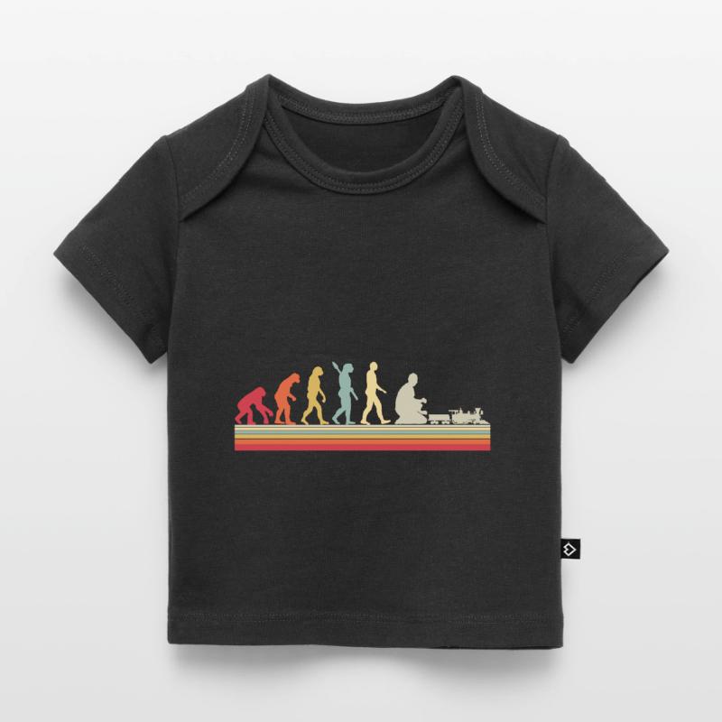 Évolution du chemin de fer miniature de train humain T-shirt Premium bébé bio