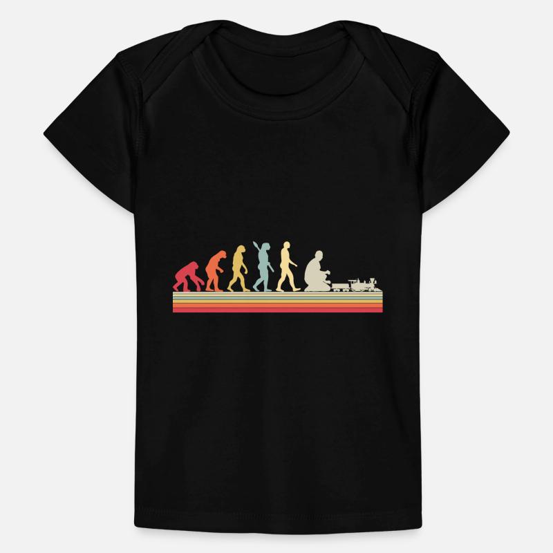 Évolution du chemin de fer miniature de train humain T-shirt Premium bébé bio