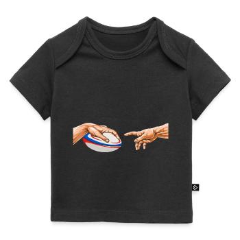 Rugby Michelangelo "Se il rugby fosse facile, il rugby sarebbe - T-shirt Premium neonato bio - nero - Fronte