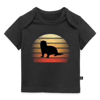 Loutres - T-shirt Premium bébé bio - noir - Devant