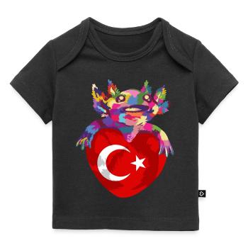 Drapeau de Turquie Utilisé Look Drapeau Turc Vintage - T-shirt Premium bébé bio - noir - Devant