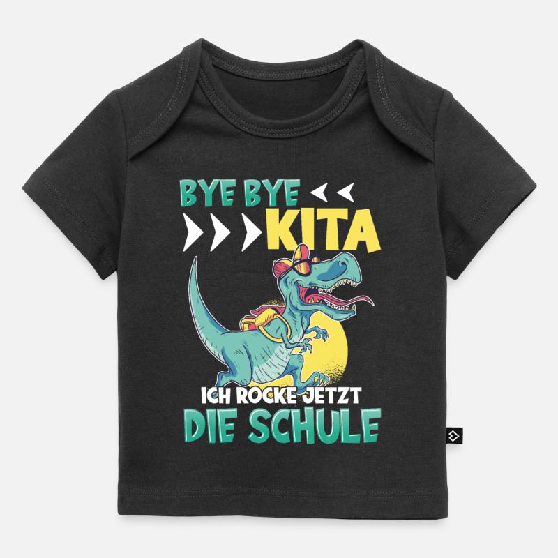 Bye bye Kindergarten Trex - Baby Premium Organic T-Shirt - Schwarz