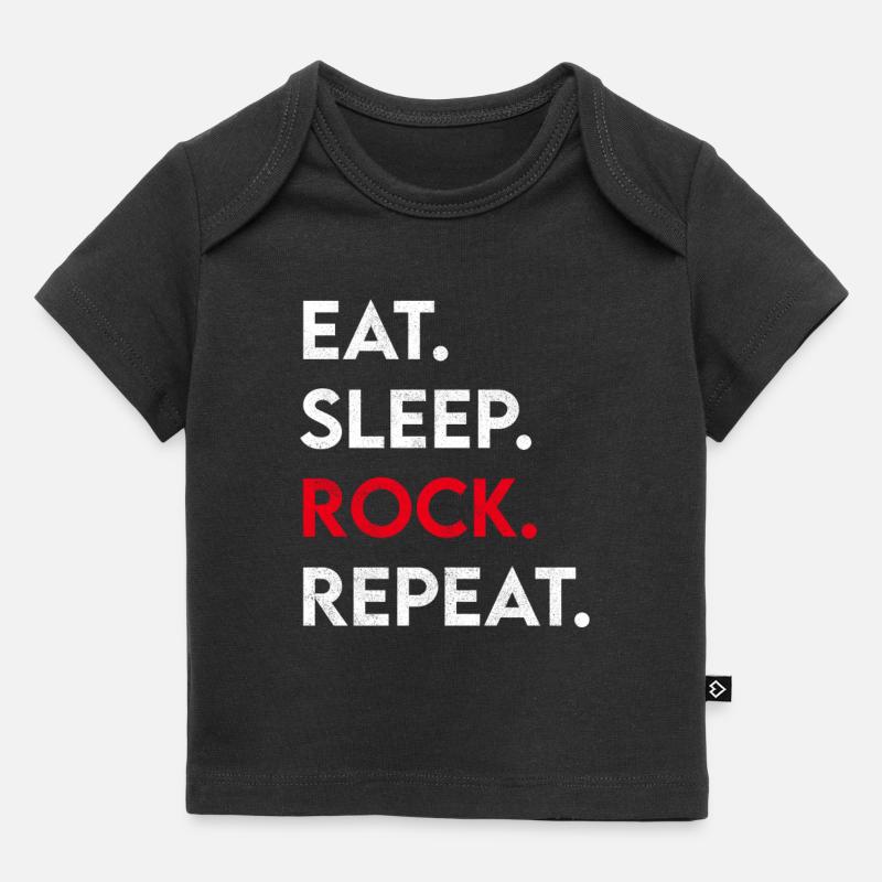 manger du sommeil rock répéter - T-shirt Premium bébé bio - noir