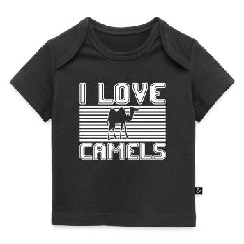 I love camels - Baby Premium Organic T-Shirt - Schwarz - Vorne
