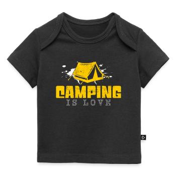 camping slogan - Baby Premium Organic T-shirt - black - Front