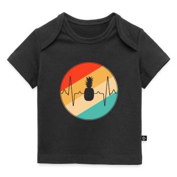 Ananas Retro Heartbeat - T-shirt Premium bébé bio - noir - Devant
