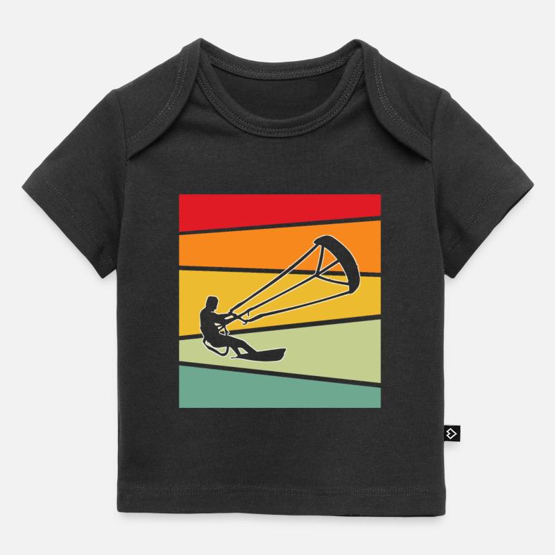 Kite Surf Rétro - T-shirt Premium bébé bio - noir