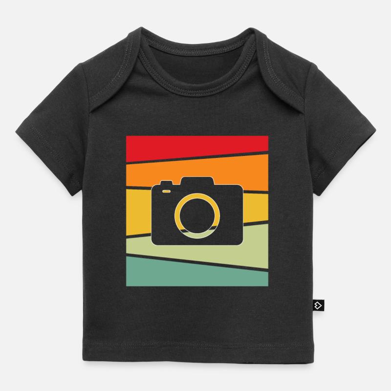Caméra Rétro - T-shirt Premium bébé bio - noir