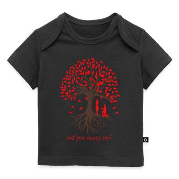 Heiratsantrags Baum der Liebe Lebens - Baby Premium Organic T-Shirt - Schwarz - Vorne
