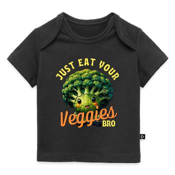 Eat veggies buddy! - Baby Premium Organic T-shirt - black - Front
