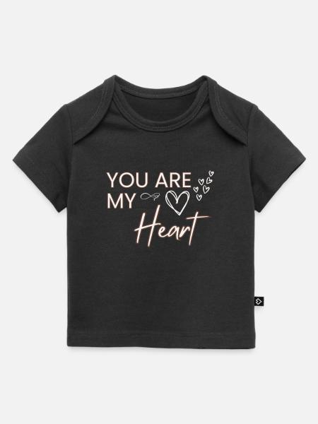 Du bist mein Herz - Baby Premium Organic T-Shirt - Schwarz