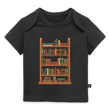 Étagère pleine de littérature classique - T-shirt Premium bébé bio - noir - Devant