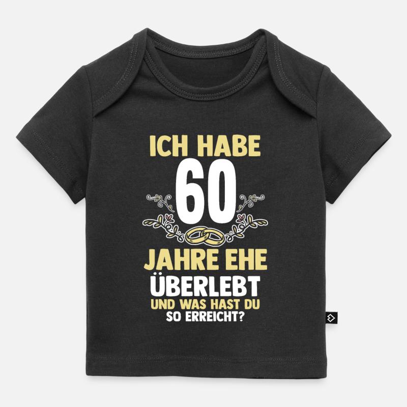 Mariage Noces de diamant 60 ans de mariage Hochz - T-shirt Premium bébé bio - noir