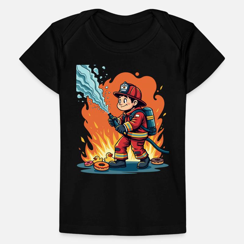 Humour de pompier – Conception de canards et de beignets en caoutchouc T-shirt Premium bébé bio