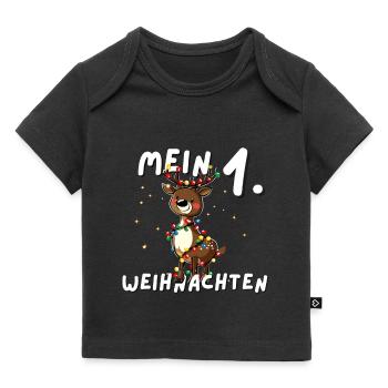 Baby Outfit Xmas Süßes Rentier Mein 1. Weihnachten - Baby Premium Organic T-Shirt - Schwarz - Vorne