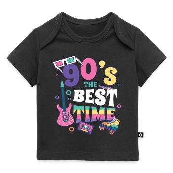 90-talet 90-talet retro gåva - T-shirt Premium baby ekologisk - svart - Fram