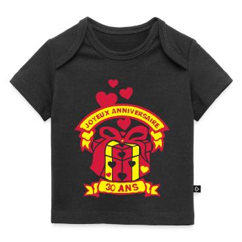 30 ans anniversaire cadeau paquet joyeux - T-shirt Premium bébé bio - noir - Devant