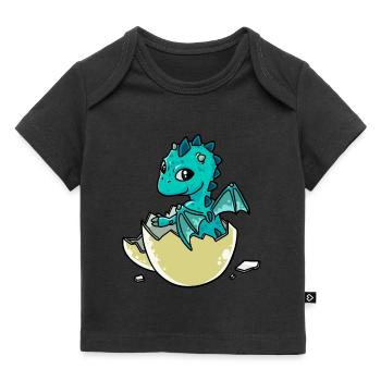 Baby Drachen Dino Weihnachtsgeschenk Kind - Baby Premium Organic T-Shirt - Schwarz - Vorne
