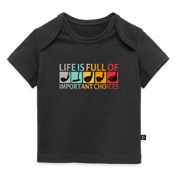 Golfer Life Is Full Of Important Choices Spruch - Baby Premium Organic T-Shirt - Schwarz - Vorne