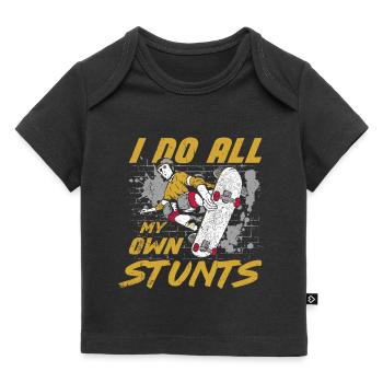 Skateboard Tshirt Skater Sk8 Sk8er Halfpipe Flip - Baby Premium Organic T-Shirt - Schwarz - Vorne