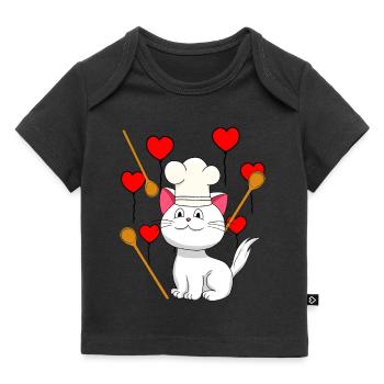 Cat Chef Birthday Gift Hobby Chef Cooking - Baby Premium Organic T-shirt - black - Front