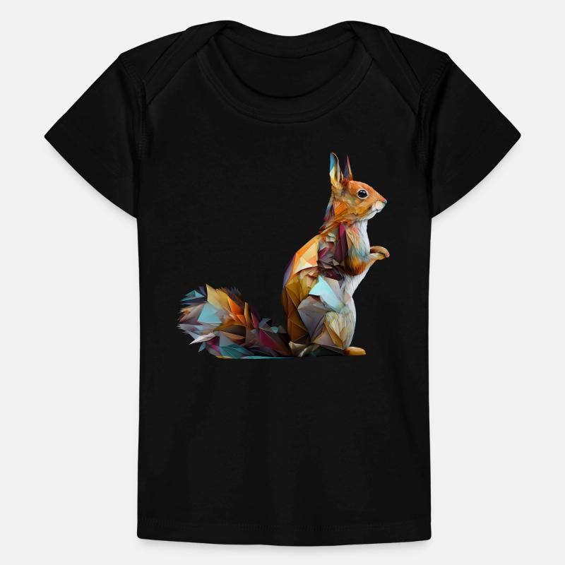 Eichhörnchen Polygon Waldtiere Tier Geschenk Motiv Baby Premium Organic T-Shirt